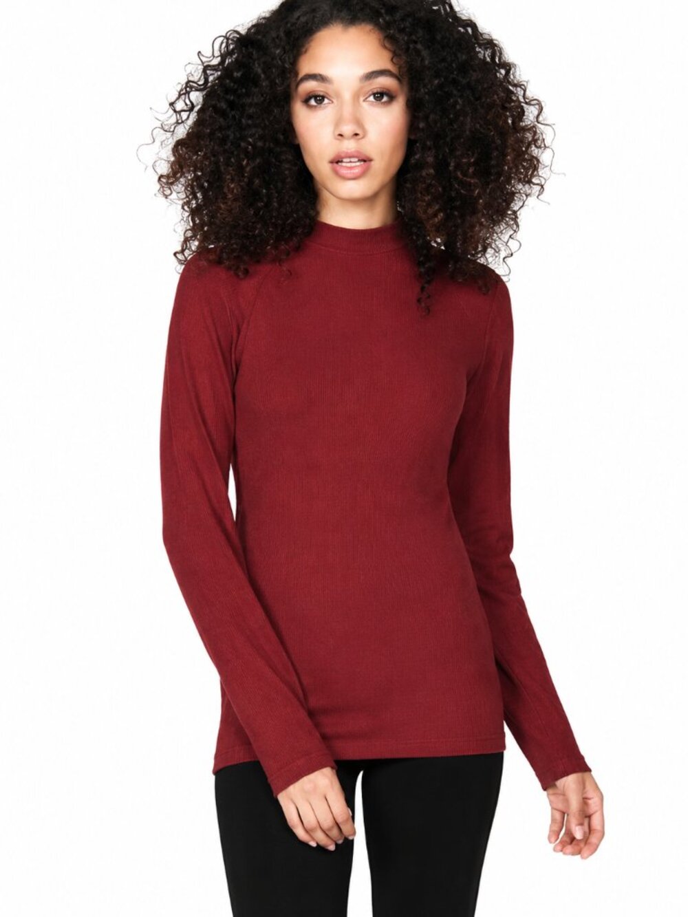 M. Rena Warm Ribbed Turtle Neck Long Sleeve Pullover Casual Tee Top. One Size - Picture 10 of 10